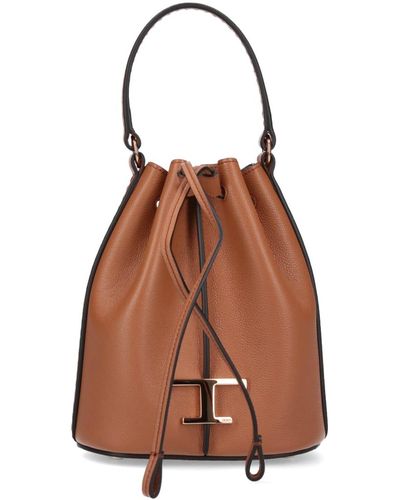 Tod's T Timeless Bucket Bag - Brown