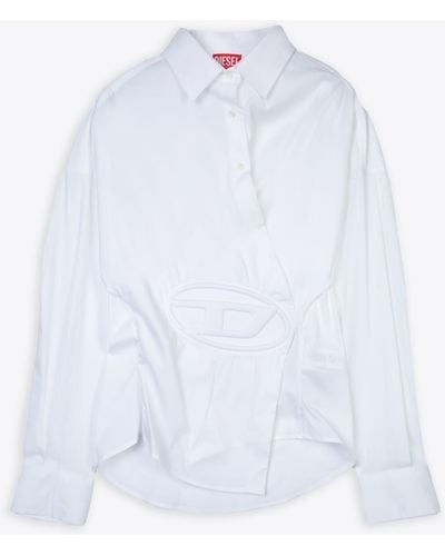 DIESEL 0Imal C-Siz-N1 Cotton Shirt With Wrap Closure - White