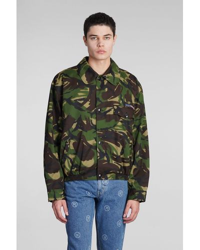 Martine Rose Casual Jacket In Camouflage Cotton - Green