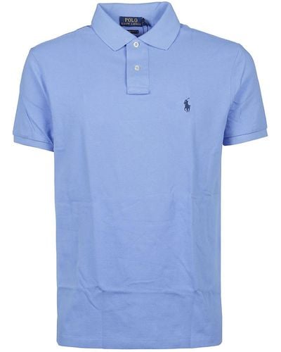 Polo Ralph Lauren Logo Embroidered Short-sleeved Polo Shirt - Blue
