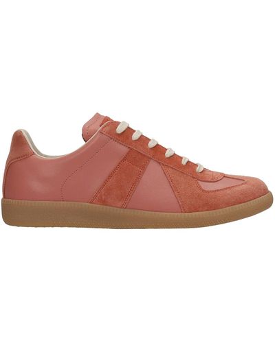 Maison Margiela Sneakers In Suede And Leather - Pink