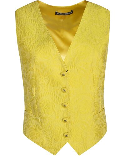 Dolce & Gabbana V-Neck Vest - Yellow