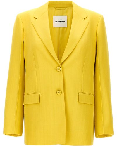 Jil Sander Single-breasted Blazer Casual Jackets, Parka - Yellow