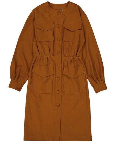 Sportmax Venosa Wool Dress - Brown