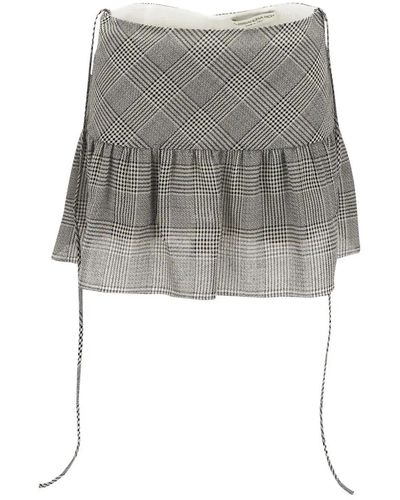 Alessandra Rich Prince De Galles Mini Skirt - Gray