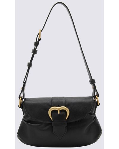 Pinko Black Leather Mini Jolene Shoulder Bag