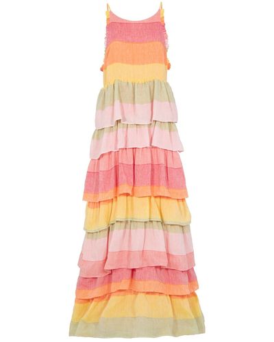 Amotea Greta Dress In Linen - Multicolor