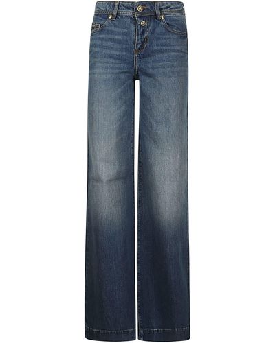 Versace Jeans Couture 76Dp506 C Slim Wide Leg Stella M.Plate Trousers/5P - Blue