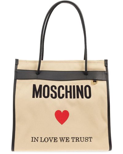 Moschino Shopper Bag With Logo, - Black