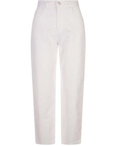Moncler White Bull Vintage Cotton Short Jeans