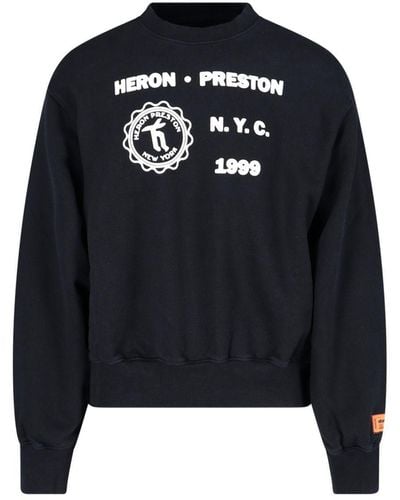 Heron Preston Medieval Crew Neck Sweatshirt - Black