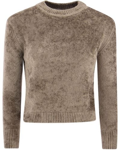 Herno Resort Pullover In Chenille Knit - Brown