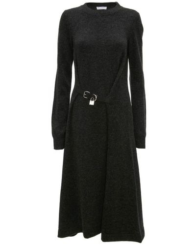JW Anderson Padlock-detail Tied Knitted Dress - Black