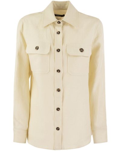 Weekend by Maxmara Buttoned Long-Sleeved Shirt - Natural