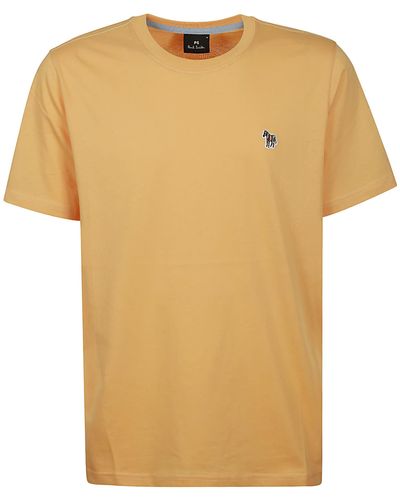 Paul Smith Ss Reg Fit Tshirt Zebra Badge - Yellow