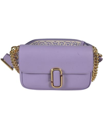 Marc Jacobs Logo Flap Chain Shoulder Bag - Purple