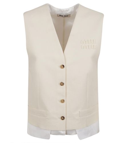 Miu Miu Buttoned Vest - White