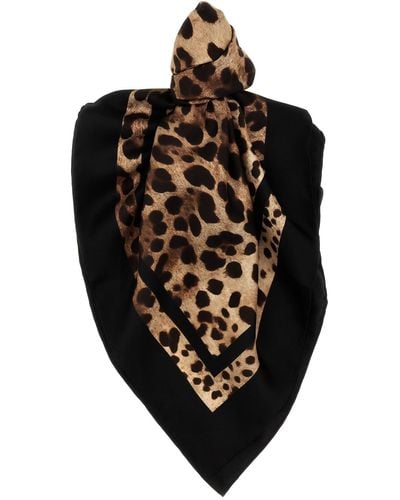 Dolce & Gabbana 'Leopard' Scarf - Black