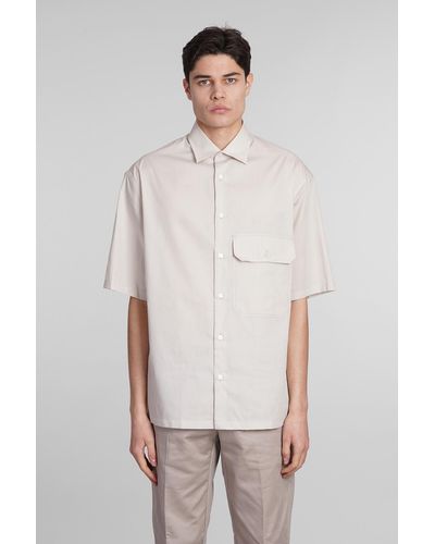 Emporio Armani Shirt In Grey Cotton - Multicolour