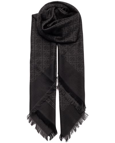 Tory Burch Black Monogram Scarf