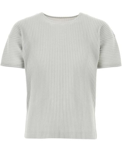 Homme Plissé Issey Miyake U-neck Short-sleeved T-shirt - Gray