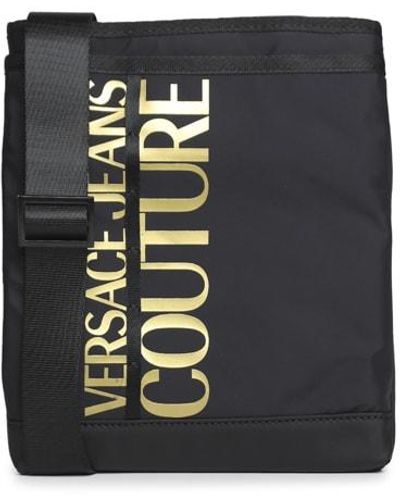 Versace Messenger Bag With Print - Black