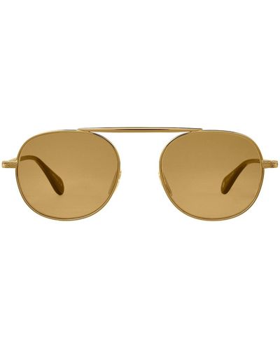 Garrett Leight Van Buren Ii Sun-Douglas Fir/Flat Pure Maple Sunglasses - Metallic