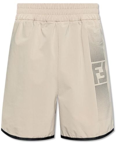 Fendi Shorts With Logo, - White