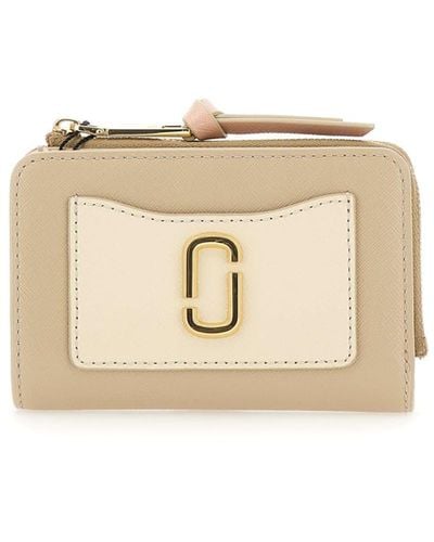 Marc Jacobs "the Sim Bifold" Leather Wallet - Natural