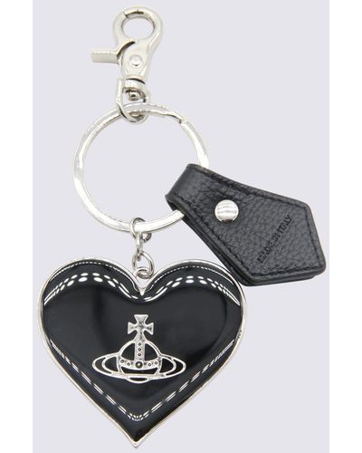 Vivienne Westwood Veg Rain Orb Heart Key Ring - Metallic
