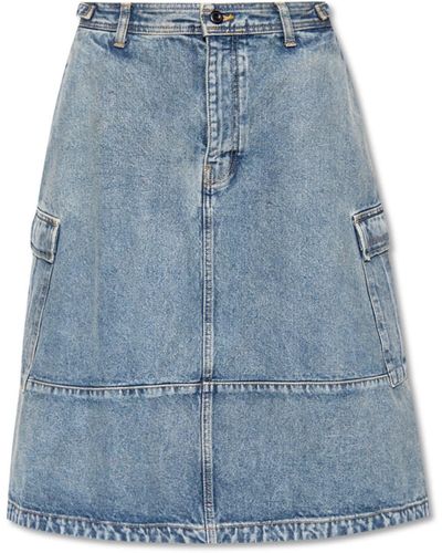 Balenciaga Oversize Denim Skirt - Blue