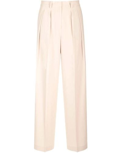 Theory Double Pleated Pants - Natural