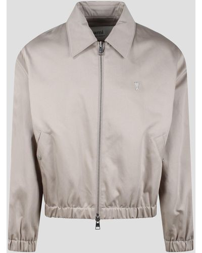 Ami Paris Ami De Coeur Zipped Jacket - Gray