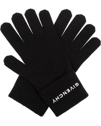 Givenchy Wool Gloves With Monogram - Black