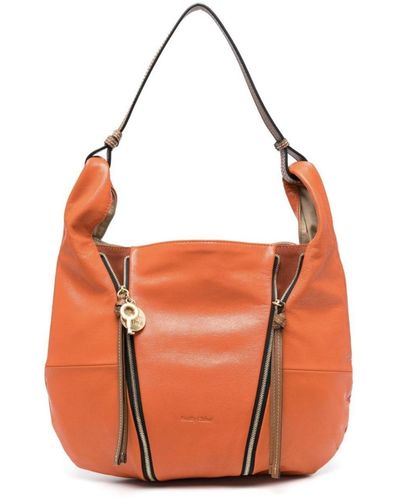 See By Chloé Idra Leather Shoulder Bag - Orange