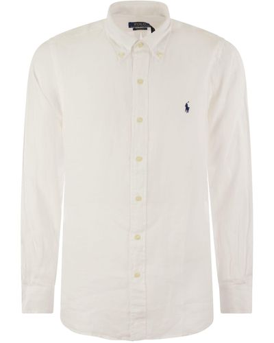 Polo Ralph Lauren Custom-Fit Linen Shirt - White