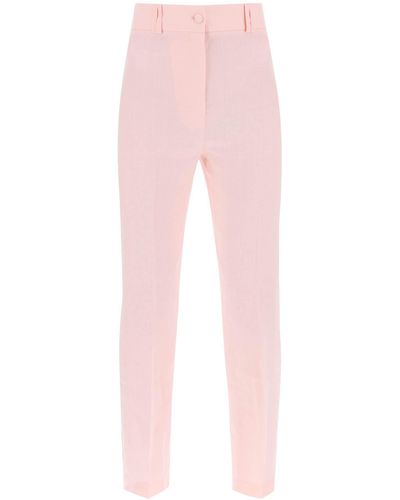 Hebe Studio Loulou Linen Trousers - Pink