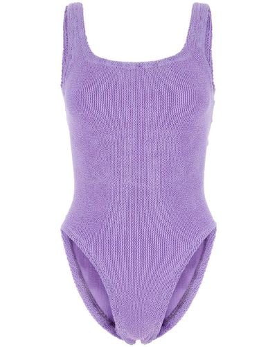 Hunza G Stretch Nylon Swimsuit - Purple