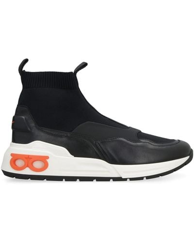 Ferragamo Knitted Sock-Style Trainers - Black