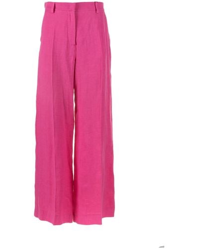 Weekend by Maxmara Fuchsia Linen Trousers - Pink