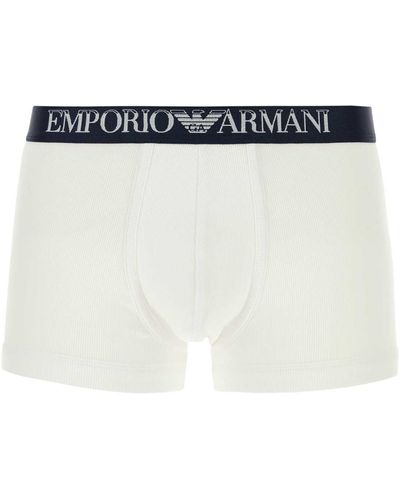 Emporio Armani Cotton Boxer Set - White