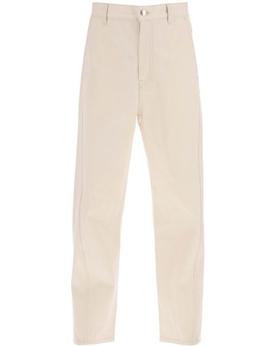 OAMC Cortes Cropped Jeans - White