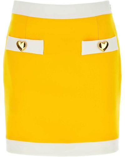 Moschino Stretch Jersey Mini Skirt - Yellow