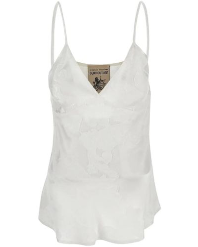 Semicouture Floral Top - White