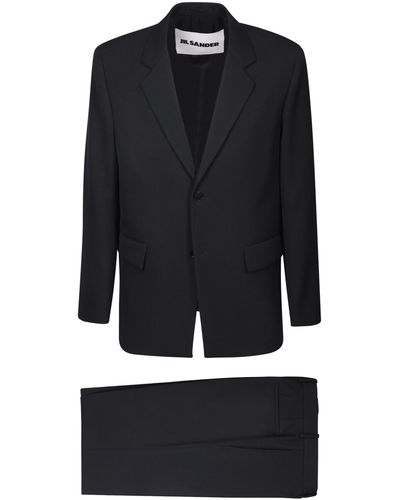 Jil Sander Single-Breasted Jacket Suit - Black