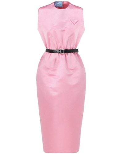 Prada Double Satin Dress - Pink