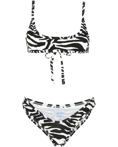 The Attico Printed Stretch Nylon Bikini - White