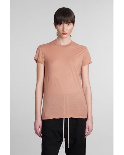 Rick Owens Small Level T T-shirt In Rose-pink Cotton - Black