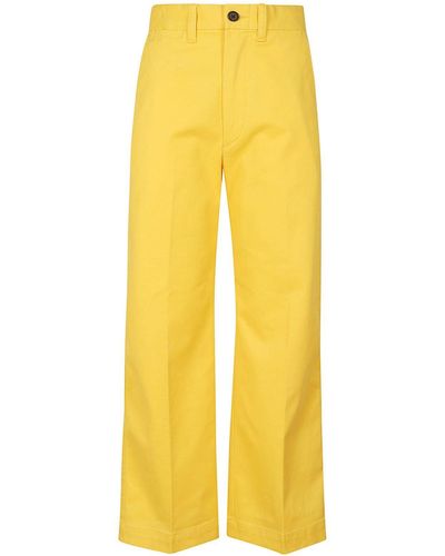 Ralph Lauren Chino Wide-Leg Trousers - Yellow