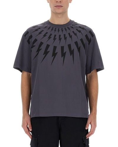 Neil Barrett T-Shirt With Print - Grey